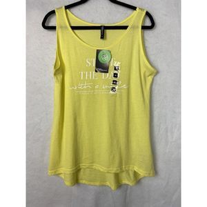 Jean Pascale women yellow New  sleeveless shirt top blouse size EU M,